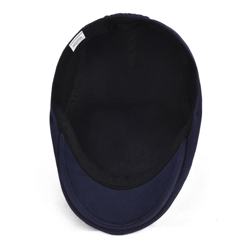 VOBOOM Men's Cotton Flat Ivy Gatsby Newsboy Driving Hat Cap (Style2-Navy) - Image 3